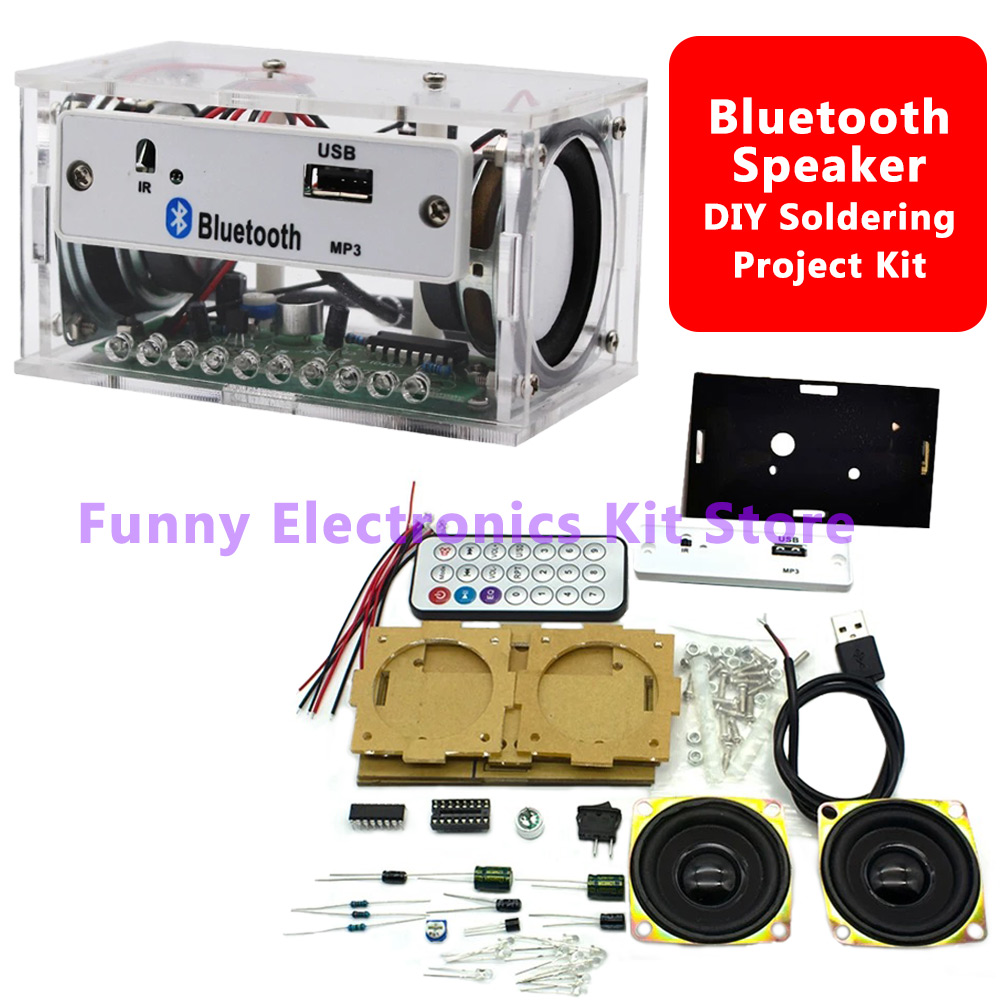 Diy Electronics Learning Kit - Kit de haut-parleur Bluetooth DIY blanc,